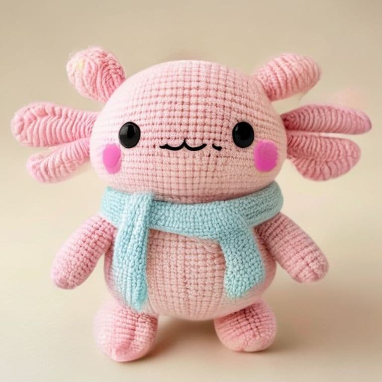 Captain Mochi the axolotl plushy
